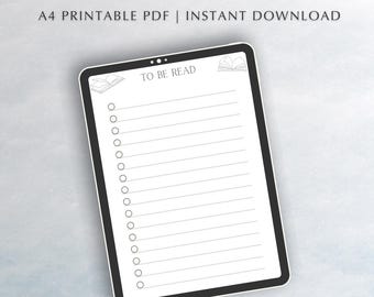 To Be Read, TBR List, Printable Journal Page, Book Journal, Book Tracker, Reading Tracker, Printable Planner Page, PDF