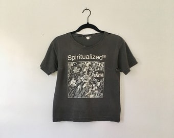 Vintage Spiritualized T-Shirt T Shirt Top Spacemen 3 Original Slowdive Cocteau Twins Glow in the Dark Small Distressed Old