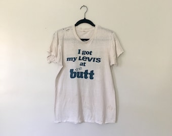 Vintage WKTU T Shirt Levi's T Shirt Levis Super Rare T-Shirt Radio 1970s Distressed Worn In Original