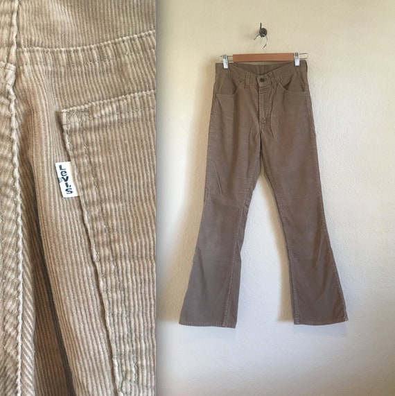 1970s Levis 646 Corduroy Flares Tan Brown Bell Bot
