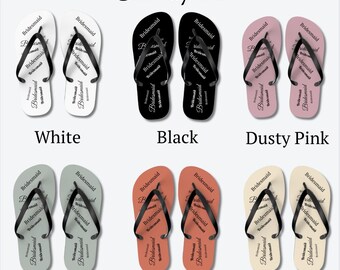 Personalized Bridesmaid Gift Custom Flip Flops Bridal Party Gift Ideas Wedding Party Sandals Maid of Honor Gift Proposal Flip Flops Custom