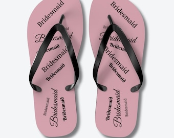 Custom Flip Flops Personalized Bridesmaid Gift Bridesmaid Sandal Gift Bridal Party Casual Wedding Shoes Maid of Honor Gift Idea Bridal Party