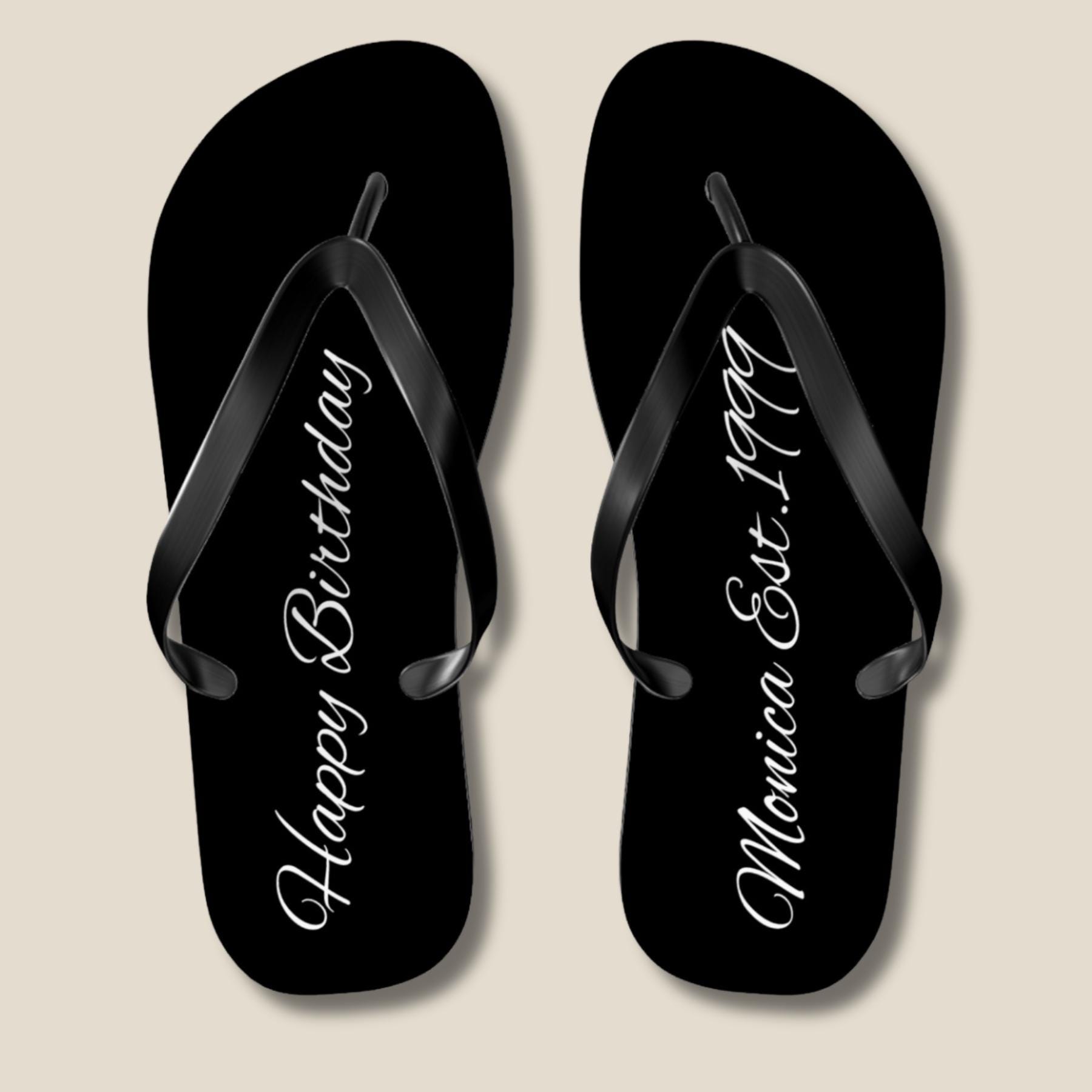 Personalized Flip Flops Custom Name Sandals Design Your Own Shoe Choose ...
