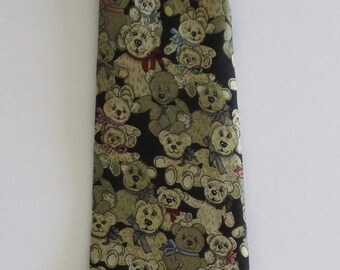 Vintage Teddy Bears Necktie, Stringbeans, Mens Necktie, Mens Tie, Mens Fashion, Gift for Him, Vintage Tie, Bear Print, Novelty Necktie