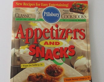 Vintage 1994 Pillsbury Appetizers, Snacks Recipes Cookbook, Recipe Booklet, Soft Cover Cookbook, Appetizer Recipes, Party Recipes, Events