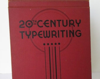 Vintage 20th Century Typewriting Hardcover Textbook, 1937, Third Edition, One Year Course, Typing Book, School Textbook, Learn to Type