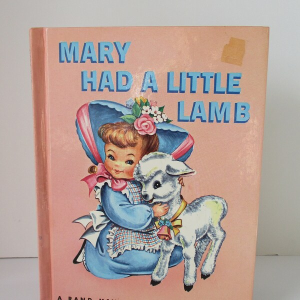 Vintage 1955, Mary Had a Little Lamb, Large Size Hardcover Rand McNally Storytime Book, Nursery Rhyme Book, Childrens Book, Mother Goose