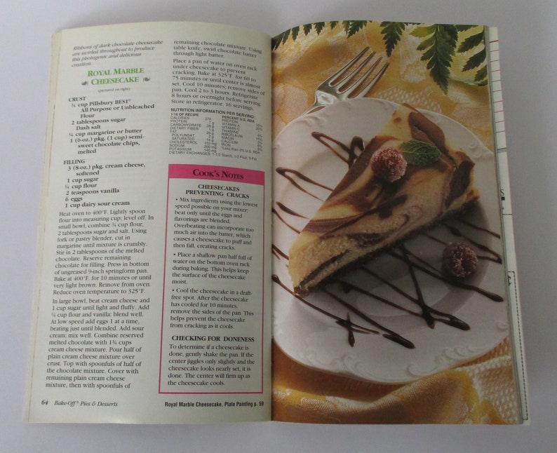 Vintage 1993 Pillsbury Bake Off Pies & Desserts Recipe Cookbook, Recipe Booklet, Soft Cover Cookbook, Pie Recipes, Dessert Recipes, Baking image 7