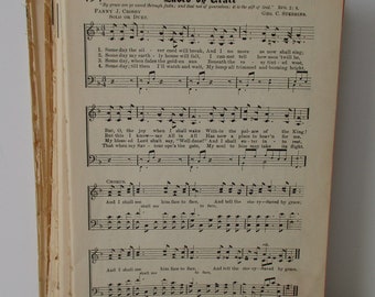 Antique 1902 Hymnal Pages, 50 Sheets, Hymnal Sheet Music, Vintage Ephemera, Musical Ephemera, Antique Paper, Scrapbooking, Antique Music