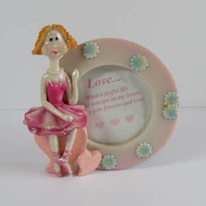 Vintage, 2000, Ballerina, Dancer, 3D, Resin, Love, Picture Frame, Photo Frame, Ballerina Frame, Ballerina Gift Idea, Valentine Day Gift Idea