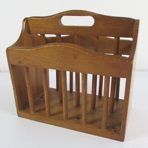 Vintage, Mid-Century, Wood Napkin Holder, Wood Desk Organizer, Kitchen Napkin Holder, Mail Organizer, Countertop Organization, Kitchen Decor
