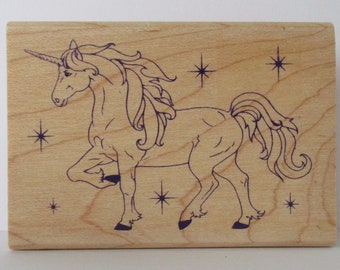 UNICORN - NEW Stampabilities Wood Mounted Rubber Stamp, Cardmaking, Scrapbooking, Paper Crafts, Ink Stamp, Unicorn Stamp, Mythical Stamp