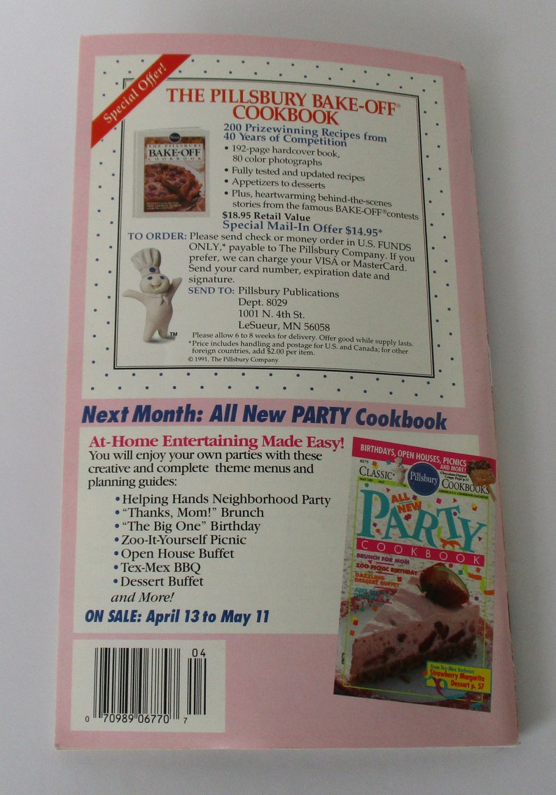 Vintage 1993 Pillsbury Bake Off Pies & Desserts Recipe Cookbook, Recipe Booklet, Soft Cover Cookbook, Pie Recipes, Dessert Recipes, Baking image 8