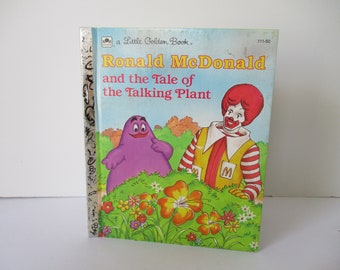 Vintage RONALD MCDONALD, Tale of the Talking Plant, Little Golden Book, 1984, McDonalds Childrens Book, Vintage Childrens Book, Storybook