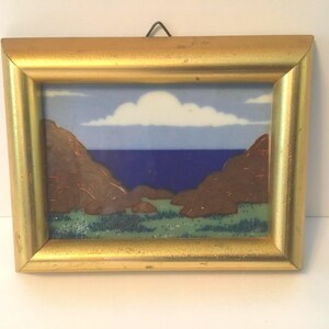 Vintage Porsgrund Handverks Studio Framed Art Tile