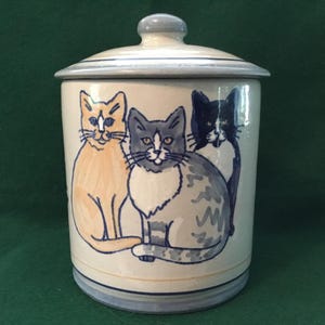 Vintage Louisville Stoneware Cat Canister