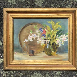 Vintage Framed Still Life Impressionist Oil Painting