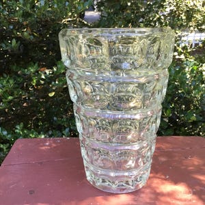Vintage Frantisek Peceny Hermanova Hut Lens Vase 8&quot; MCM