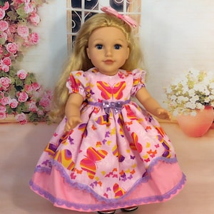 Butterfly print dress for American Girl 18 inch Doll