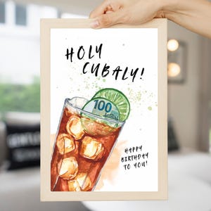Regalo de cumpleaños de Cuba Libre en efectivo | Plantilla de descarga digital | Póster de cóctel | Idea de regalo para hombres y mujeres | Imprimible DIY