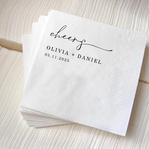 Personalized Wedding Napkins, Custom Printed Cocktail Napkins, Engagement Party Decor, Bridal Shower Tableware, Event Favors