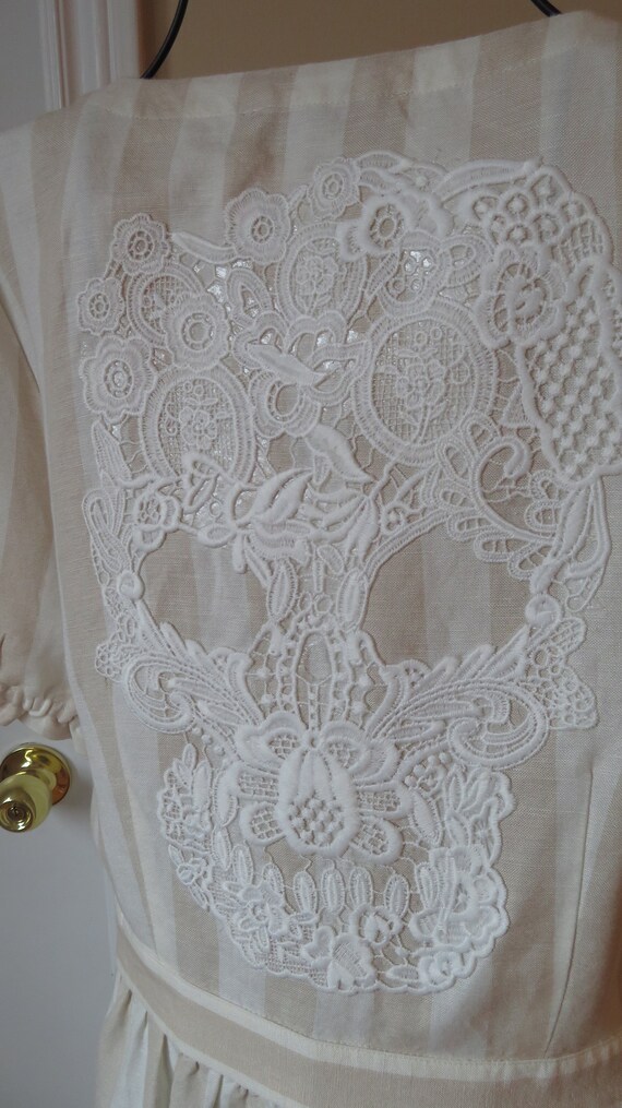 knee length dresses for ladies 1950s Halloween Skull Rose Lace Mesh Dress main image 0