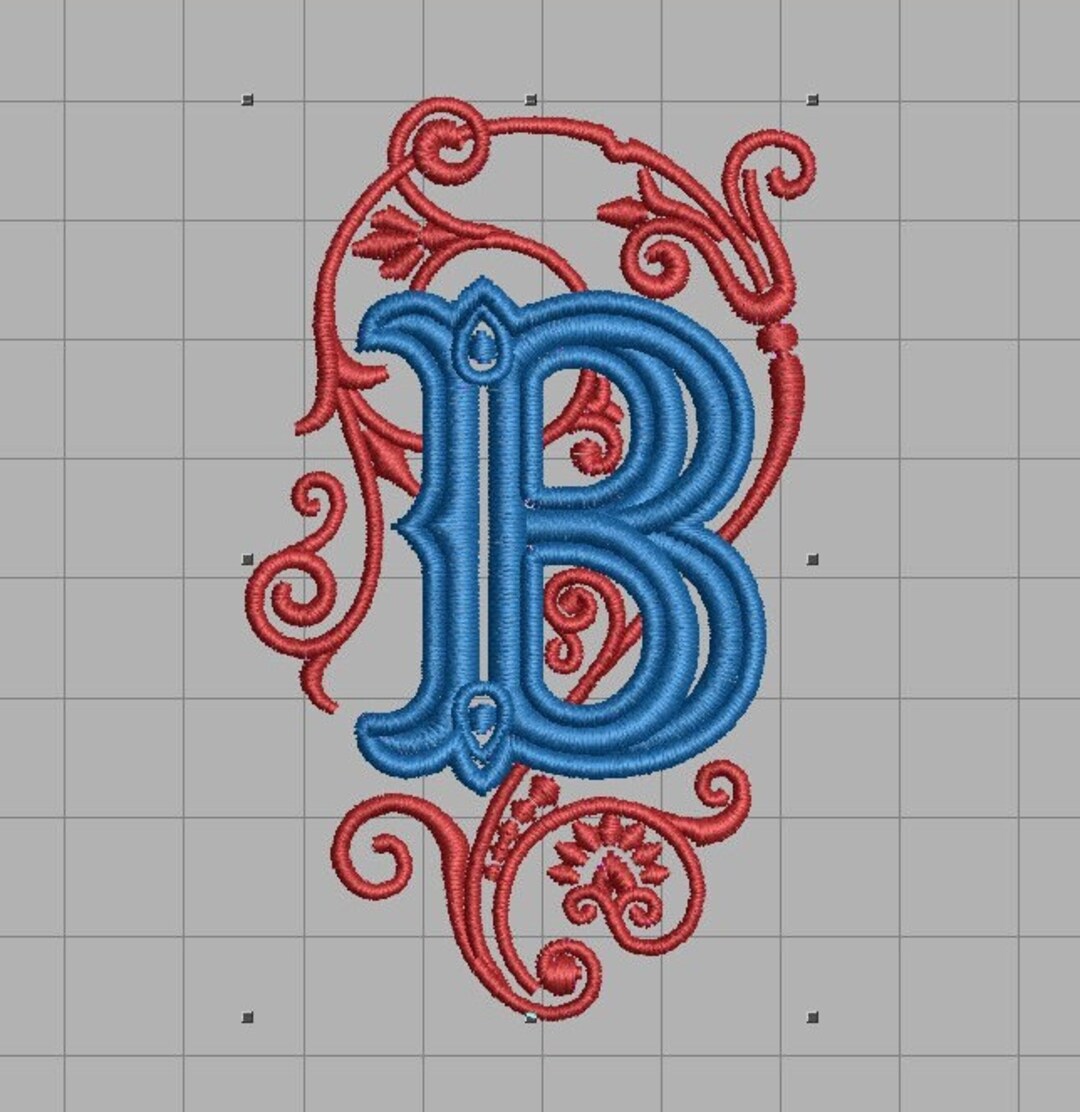 Ornate Letter B Quill Embroidery Design (4x4 Hoop) (digital Download ...