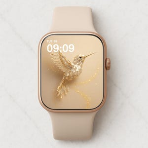 Sfondo Apple Watch Colibrì Dorato - Quadrante Crystal Light Spirit, Download Digitale