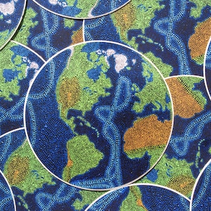 Earth's Ocean Currents Pointillism Sticker | 3" Matte Vinyl