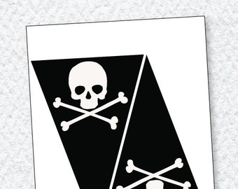 Pirate Party PRINTABLES Skull Pendant Banner from Love The Day