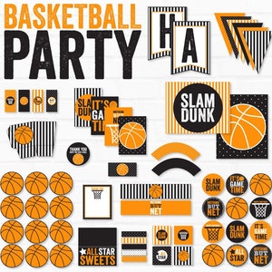 Basketball Printable Party PRINTABLES INSTANT DOWNLOAD by Love The Day image 1