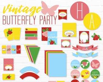 Bright Butterfly Party PRINTABLE (INSTANT DOWNLOAD) from Love The Day