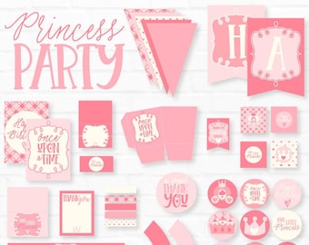 Princess Printable Party (INSTANT DOWNLOAD) by Lindi Haws of Love The Day