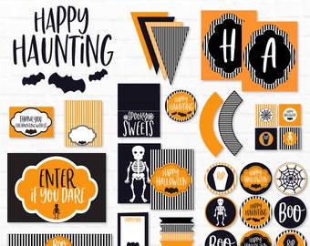 Orange & Black Halloween PRINTABLE Party (INSTANT DOWNLOAD) by Love The Day