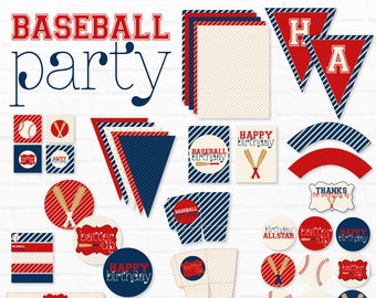 Baseball Party PRINTABLES (INSTANT DOWNLOAD) by Lindi Haws of Love The Day