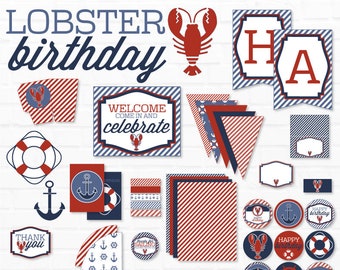 Lobster Party Printables (INSTANT DOWNLOAD) by Love The Day