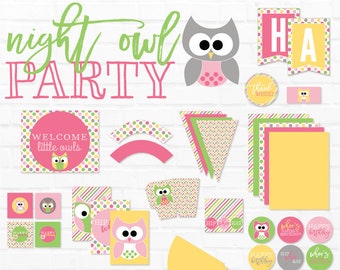 Night Owl Party PRINTABLE (INSTANT DOWNLOAD) from Love The Day