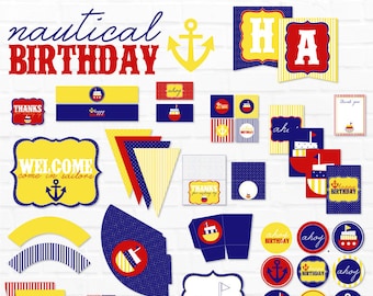 Preppy Nautical Party PRINTABLE (INSTANT DOWNLOAD) from Love The Day