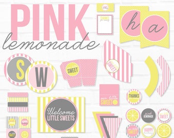 Pink Lemonade Party PRINTABLE Birthday  (INSTANT DOWNLOAD) by Love The Day
