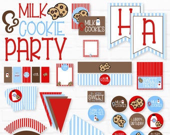 Milk &amp; Cookie Party PRINTABLE instant Download Birthday by | Etsy