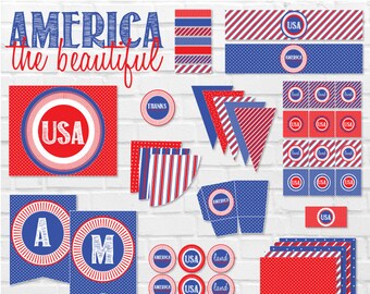 4th of July Party Printable Pack (INSTANT DOWNLOAD) by Lindi Haws of Love The Day