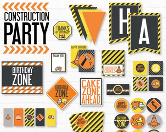 Construction Party PRINTABLES (INSTANT DOWNLOAD) by Love The Day