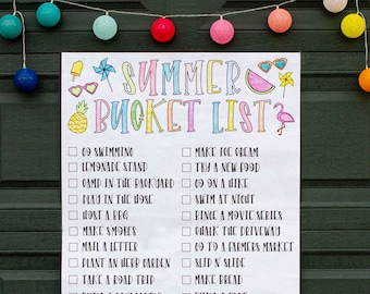 Summer Bucket List PRINTABLE Poster by Lindi Haws of Love The Day