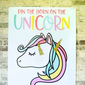 Pin The Horn On The Unicorn Game PRINTABLE (INSTANT DOWNLOAD) by Lindi Haws of Love The Day