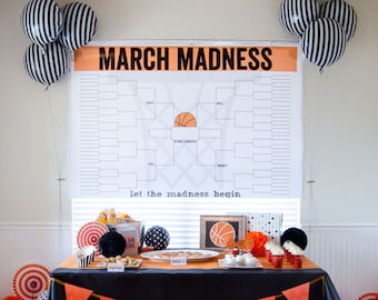 Large 2024 March Madness Bracket Basketball PRINTABLE by Love The Day