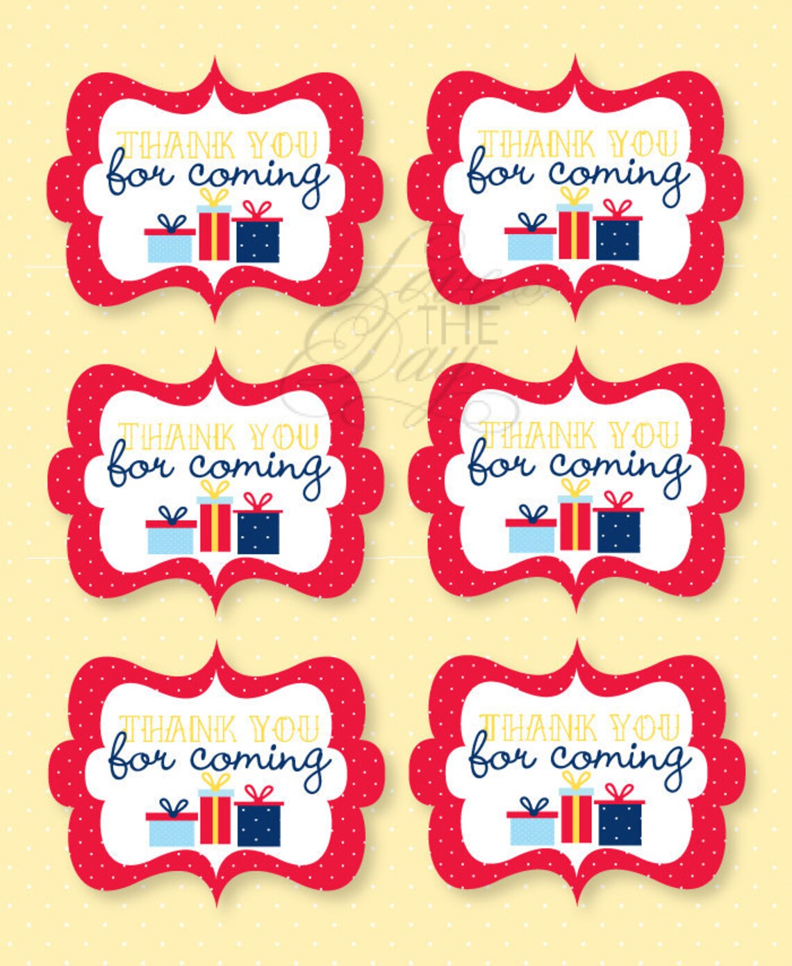 Birthday Party PRINTABLE Favor Tags INSTANT DOWNLOAD by Love Etsy