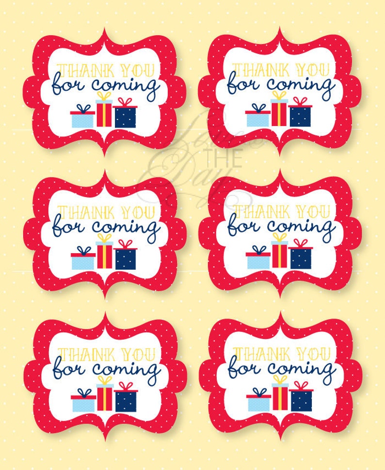 Birthday Party PRINTABLE Favor Tags INSTANT DOWNLOAD By Love Etsy