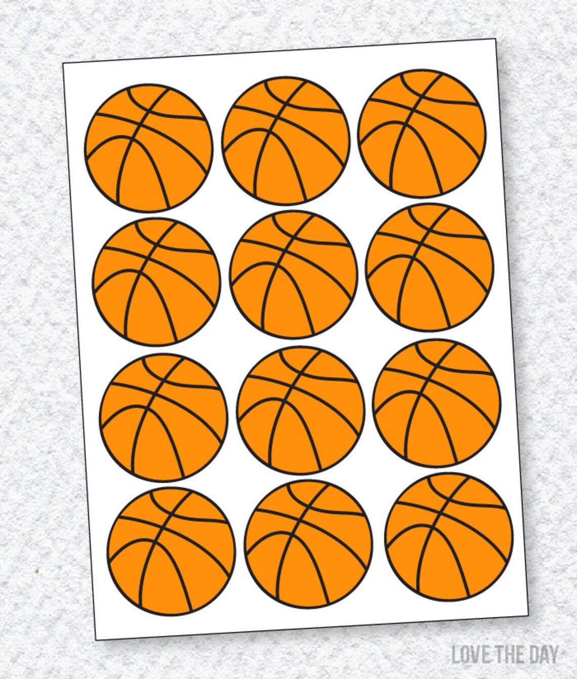 Basketball Party PRINTABLES Basketball Decals INSTANT | Etsy