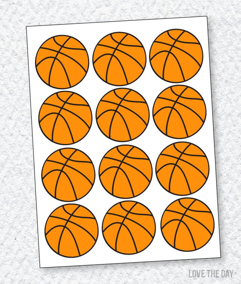 Basketball Party PRINTABLES Basketball Decals INSTANT Etsy