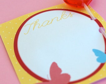 Butterfly Party PRINTABLES Thank You Cards by Love The Day